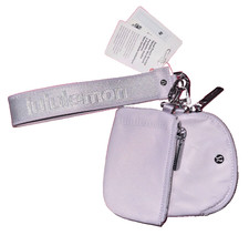 lululemon Dual Pouch Wristlet Metallic Wordmark Faint Lavender O/S