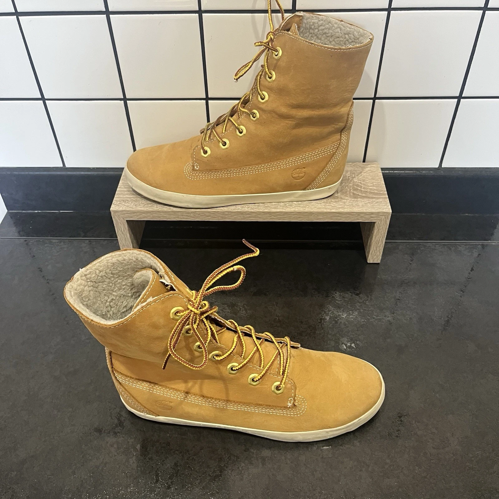 Stivali Timberland Glastenbury taglia 6 UK pile pieghevoli donna piatti classici