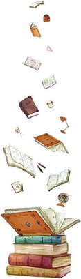 Magic Book Wall Decals School Stickers Flying Books Ruler Globe Classroom Decor