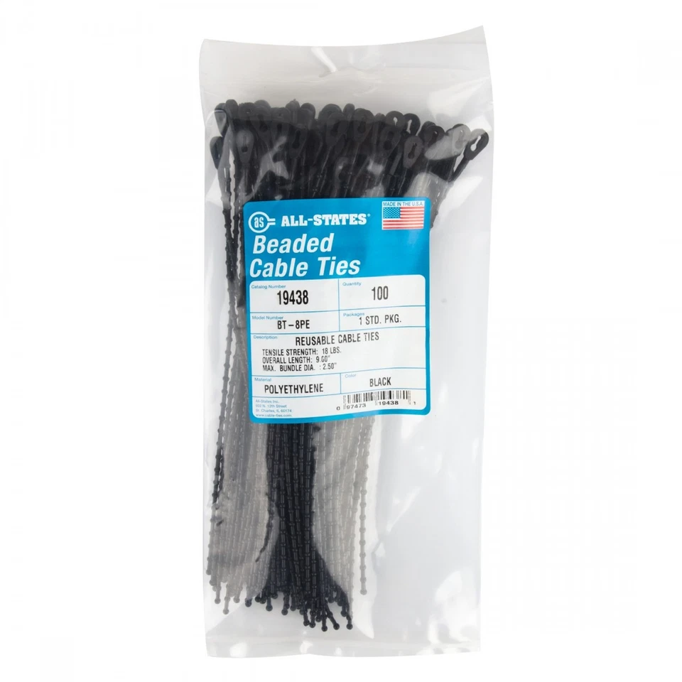 Bridas reutilizables de nailon con cuentas de 8 pulgadas - Paquete de Foto 3 de 3