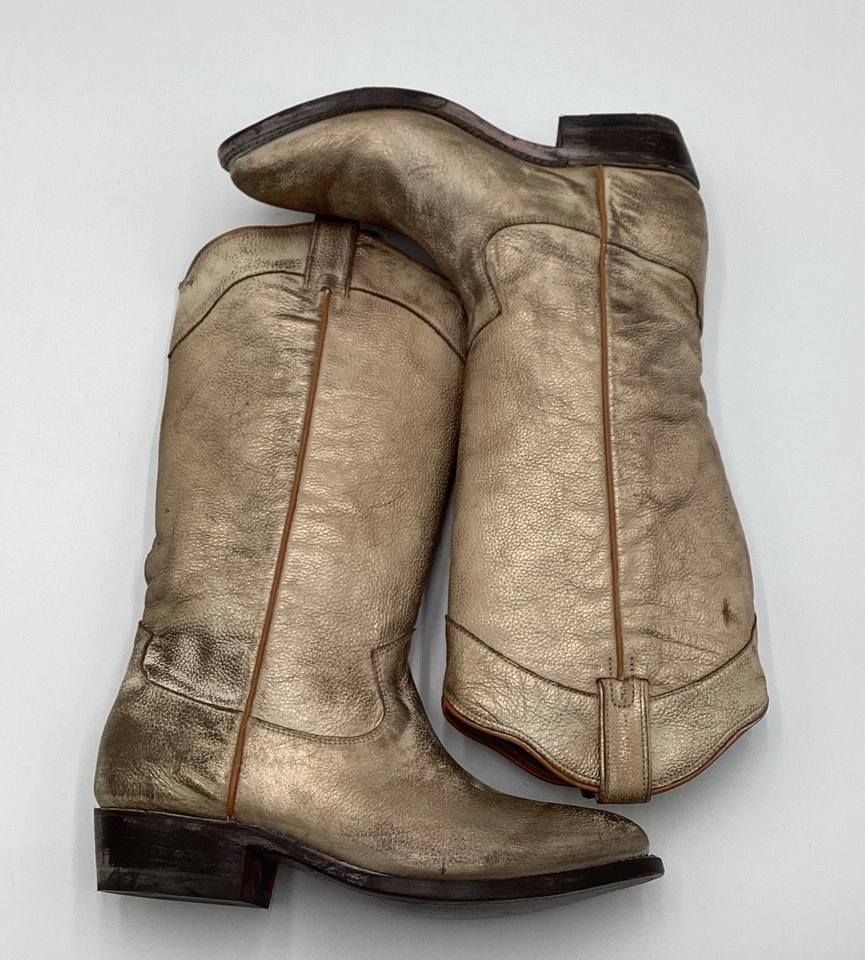 Bota para mujer Frye Billy Daisy Pull On dorada clara talla 9M Foto 2 de 4