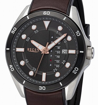 Regent DAY-DATE Steel BA-636 Herrenuhr 44 mm - 10 ATM WR UVP* 99,00 EUR