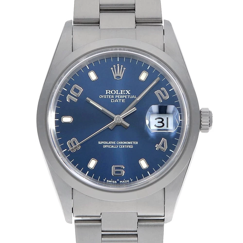 Rolex — ROLEX Oyster Perpetual Date 15200 blue flying arabic U Number second hand mens