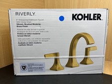 Kohler Riverly 8 Widespread Bathroom Faucet W/Clicker Drain-Brushed Brass Finish
