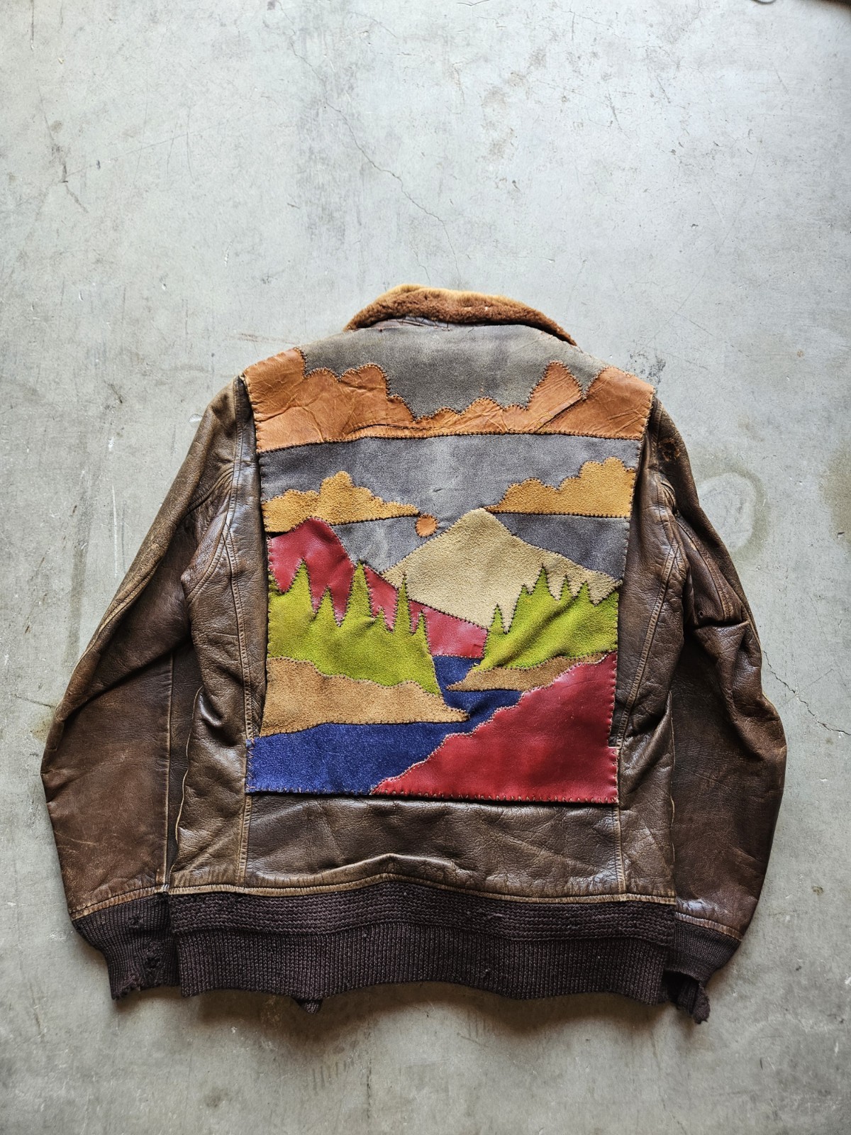 1940s WWII USN Leather Flight Jacket  Patchwork - image 9