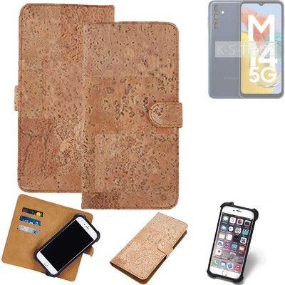 FÜR Samsung Galaxy M14 5G HÜLLE TASCHE KORK CORK ETTUI SCHUTZ COVER