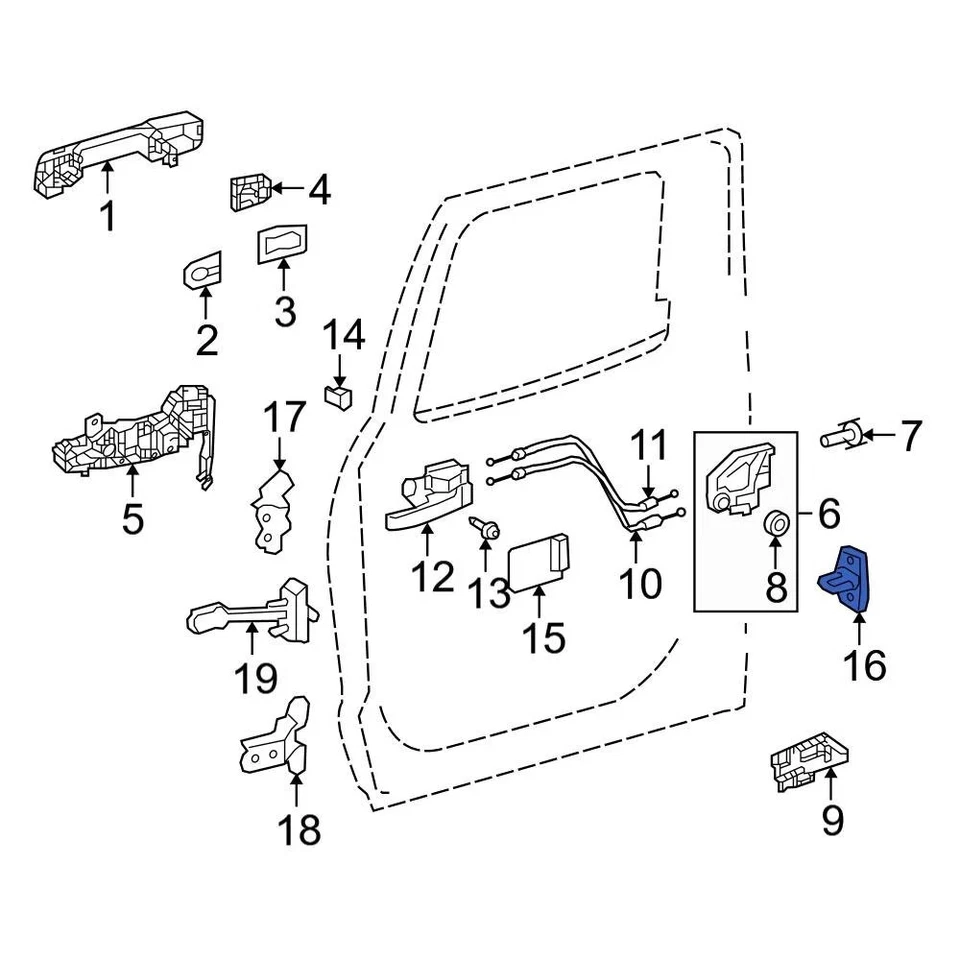 For Toyota Tacoma 2014-2023 Toyota 6941002020 Rear Door Lock Striker Plate Foto 4 de 4