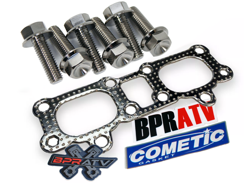 Cometic Manifold Exhaust Gasket Seal TITANIUM Bolts Polaris RZR XP 1000 3610184 - Foto 1 di 24
