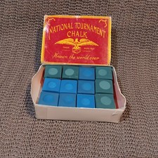 National Tournament Chalk Pool Vintage Box Chalk Billards 12 Made In USA