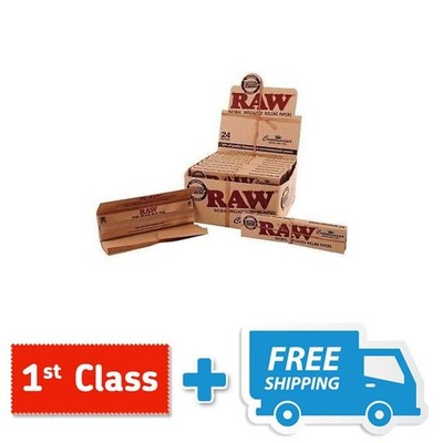 Volle Schachtel mit 24 Heften RAW Kenner King Size Slim Blättchen mit Spitzen