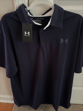 Under Armour The Playoff Men's Polo Shirt Size XL Blue Heather Golf Athletic