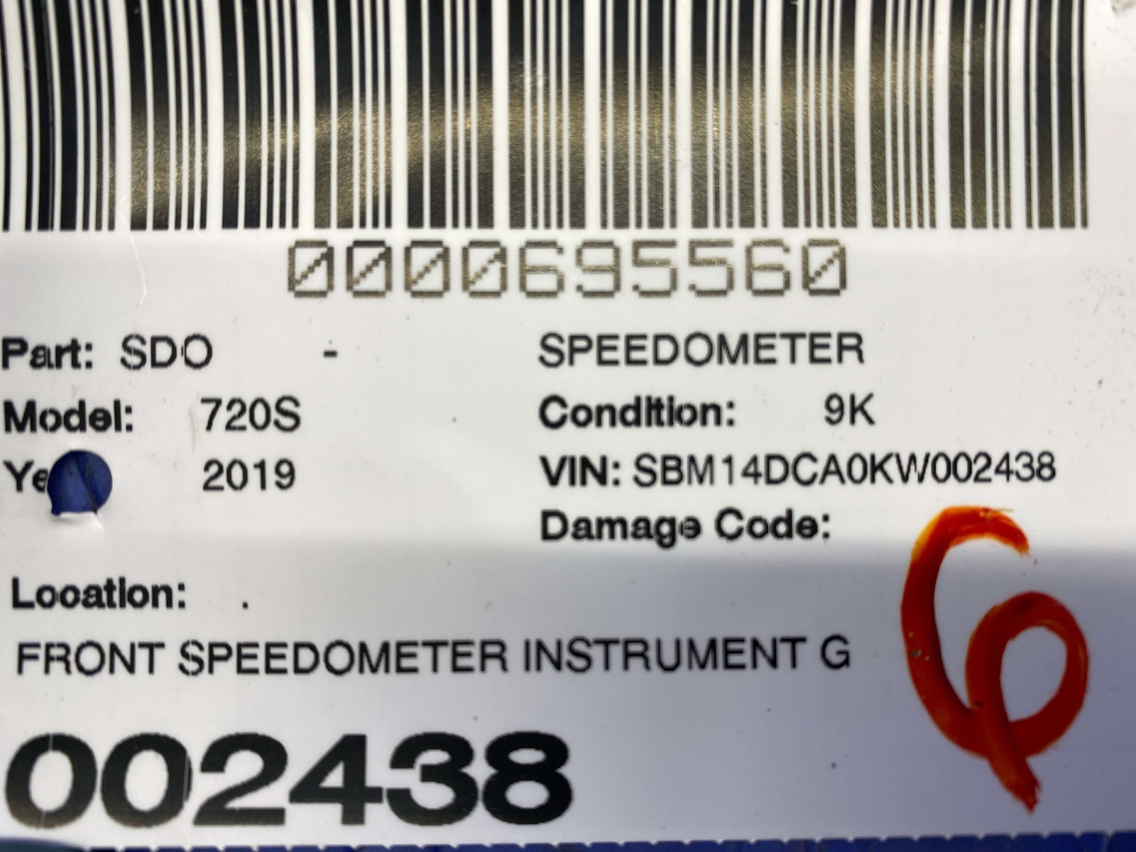 2018-2023 MCLAREN 720S SPEEDOMETER INSTRUMENT GAUGE CLUSTER SCREEN ASSEMBLY OEM