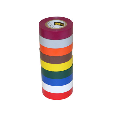 Scotch Electrical Tape Rainbow Pack: 1/2 in. x 20 ft. (Rainbow Pack Colors) *9 m