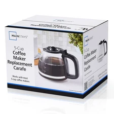 Mainstays Replacement Carafe | 5-Cup, Plastic & Glass, Coffee Maker Fit