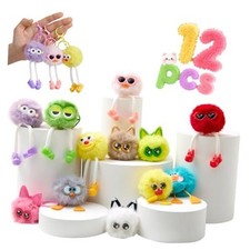 12 PCs Kids Keychains - Keychain Cute for Birthday Goodie Bags Easter Egg 12PCS