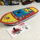 Vintage USA J Chein & Company Mark 1 Wind-Up Tin Toy Speed Boat Excellent Works