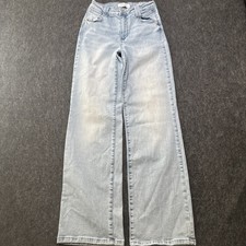 Judy Blue High Waist Wide Leg Light Wash Denim Jeans Wmn Sz 5 Stretch 31  Inseam