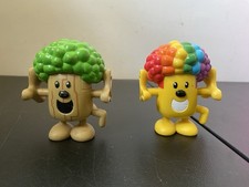 2007 Wow Wow Wubbzy Woodsy Wubbzy  Rainbow Hair Stackable Figures PVC 3  