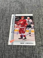IGOR LARIONOV 2000-01 IN THE GAME AUTOGRAPH CARD