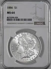 1886-P  $1  MORGAN SILVER DOLLAR  "PHILADELPHIA"  NGC MS64  #8675098-009