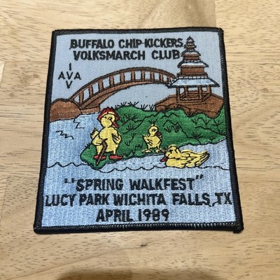 VTG 1989 Buffalo Chip Kickers Volksmarch Club Lucy Park Wichita Falls TX Patch