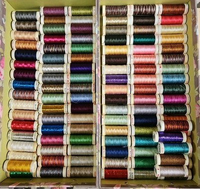  LOT OF 107 SULKY THREAD VARIOUS COLORS And METALLIC 