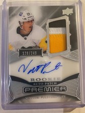 2022-23 Upper Deck Premier Rookie Auto Patch Valtteri Puustinen Pens/249 #AR-VP