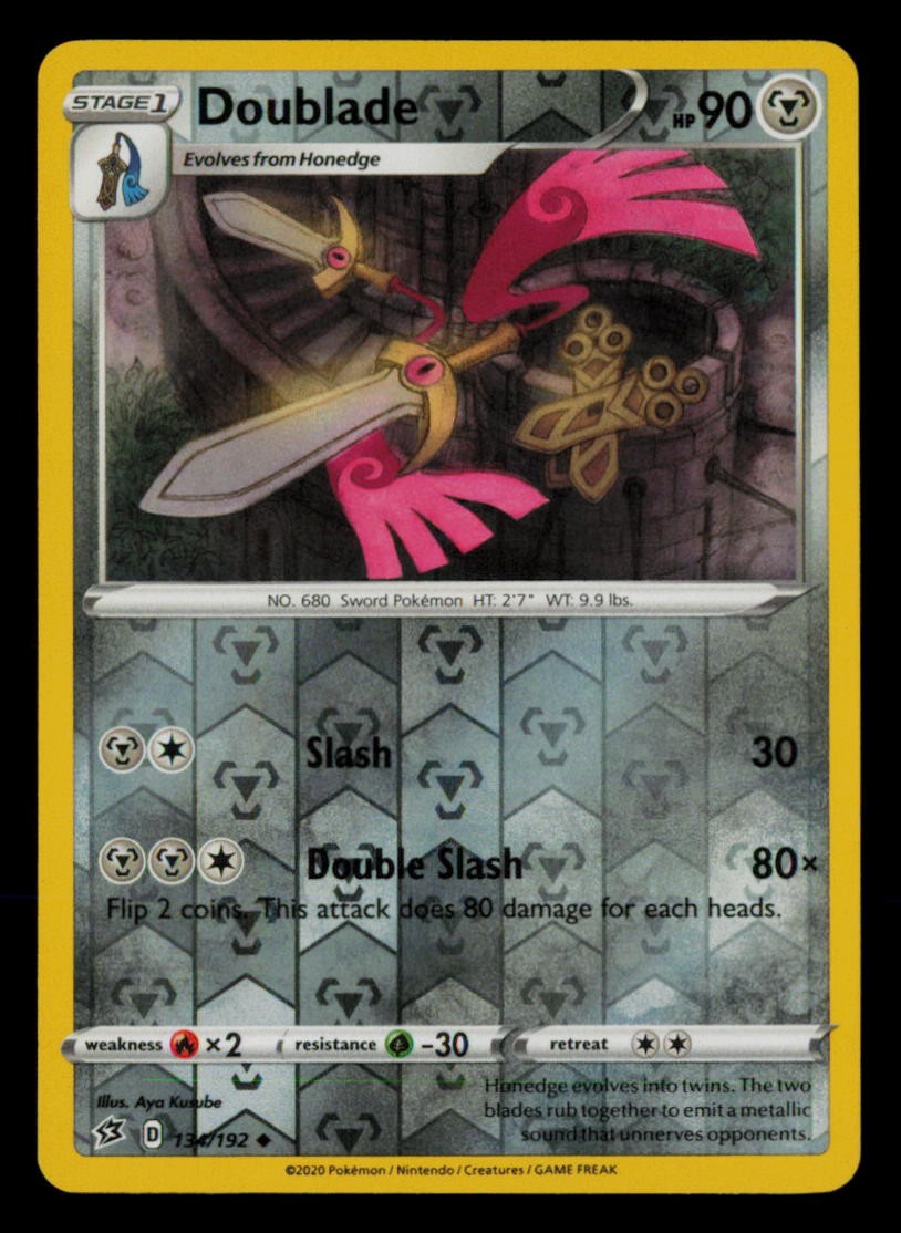 Doublade 134/192 Uncommon Rebel Clash Pokemon Reverse Holo Near Mint
