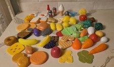 Lot of 60 Pieces Pretend Plastic Play Food Random Fruits And Vegetables Toy Set