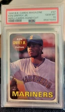 1990 B.B. CARDS MAGAZINE #37 KEN GRIFFEY JR. REPLI-CARDS-HAND CUT PSA 10 POP 40