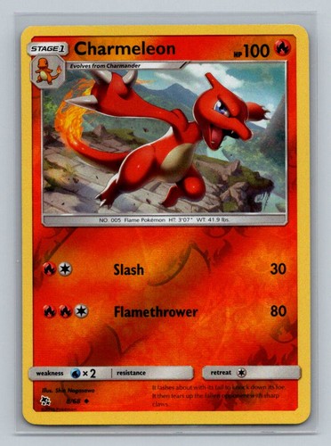 Pokemon Hidden Fates #8/68 Charmeleon Reverse Holo Uncommon - Picture 1 of 2