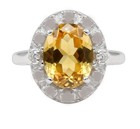 GENUINE 2.95 Cts YELLOW TOPAZ & DIAMONDS RING 10K SOLID GOLD - Free Appraisal — photo 6