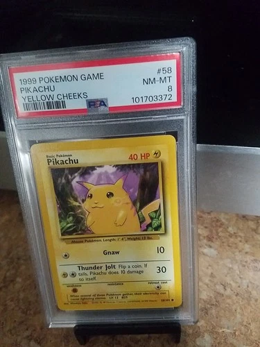 1999 Pokemon Game Pikachu Yellow Cheeks Psa 8
