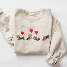 Yorkie Heart Balloon Valentines Day Yorkshire Terrier Dog Sweatshirt Dog Mom