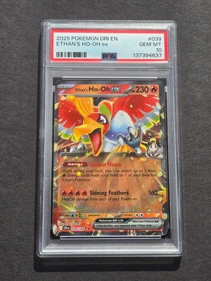 PSA 10 ETHAN'S HO-OH EX 039/182 - DESTINED RIVALS RARE HOLO - GEM