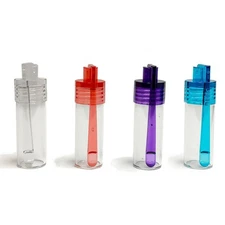 Mini Glass Bottles with Spoons, 4 Pack Travel Containers, Portable Waterproof...