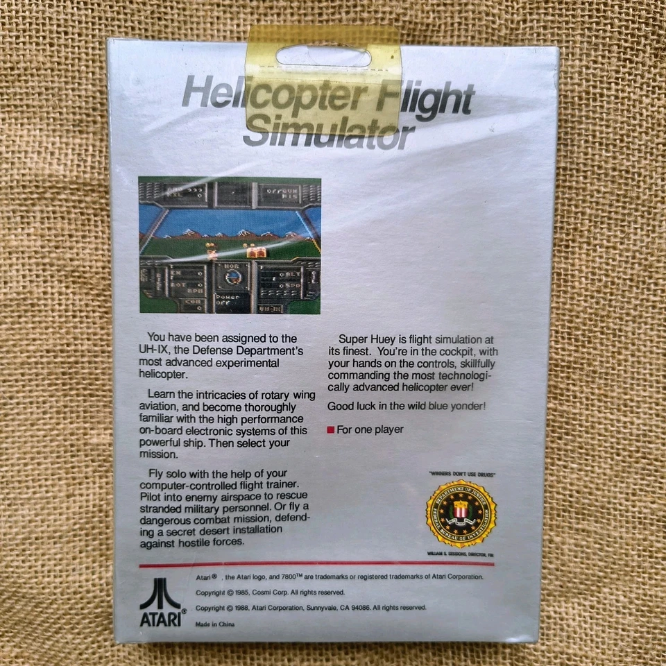 Brand New Super Huey UH-IX  Atari 7800 Video Game Cartridge New Factory Sealed - Image 2 of 2