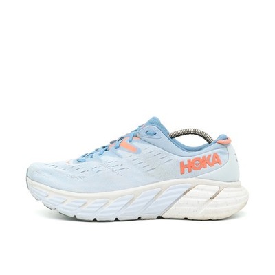 Hoka One Herren Gaviota 4 Sneaker hellblau Mesh Low-Top Laufschuh EU 45 1/3