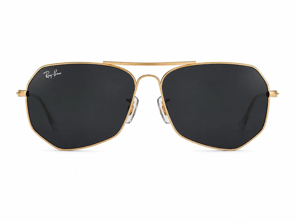 Ray-Ban Aviator Gold Black Sunglasses for Men for sale - eBay