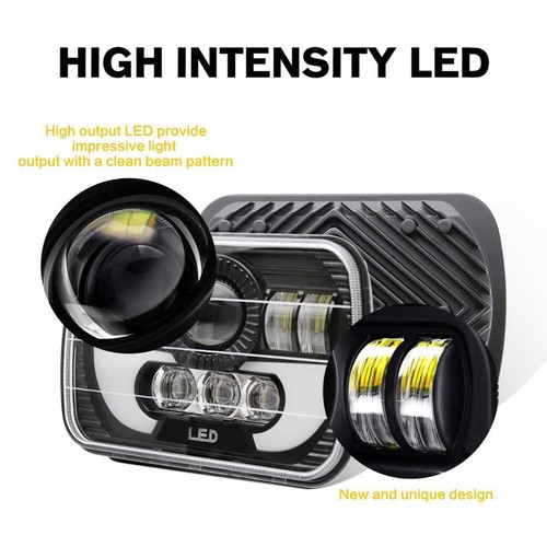 2x Phare lumineux 7 pouces x 6 pouces 120W Hi Low avec LED rouge pour Jeep XJ YJ Toyota - Photo 5 sur 12