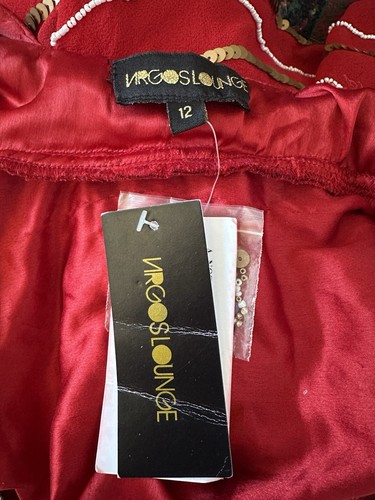 Bnwt red embellished sleeveless stunning Virgos lounge mini dress size 12 - Picture 3 of 16