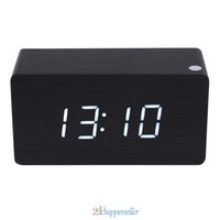 Morden White Led Wooden Digital Black Alarm Clock Calendar Thermometer Rectangle on sale Morden White Led Wooden Digital Black Alarm Clock Calendar Thermometer Rectangle on sale
