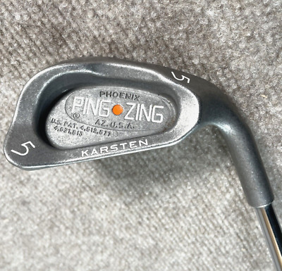 Ping Zing 5 Iron Orange Dot JZ Stiff Steel Shaft Mens RH Karsten 38'' Length USA