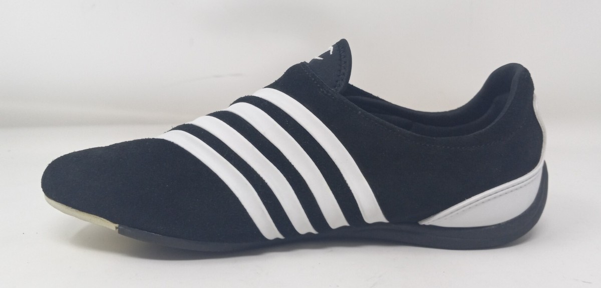 Champion Black Leather White Stripes Sneakers Hook & Loop