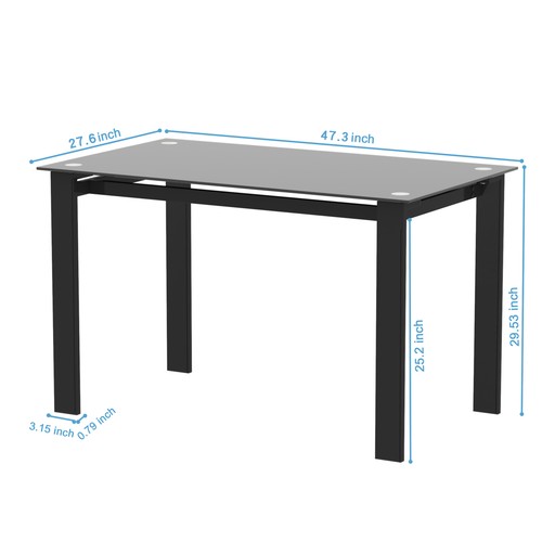 Juego de Mesa de Comedor 5 Piezas 4 Sillas Vidrio Metal Cocina Habitación Desayuno NUEVO - Imagen 15 de 30