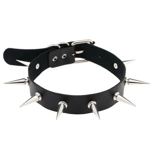 Women Pu Leather Choker Necklace O Ring Neck Collar Chain Gothic Punk Studded - Picture 26 of 49