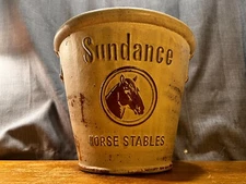 Sundance Horse Stables Water Bucket/Planter Heavy Terra Cotta Pottery Riding