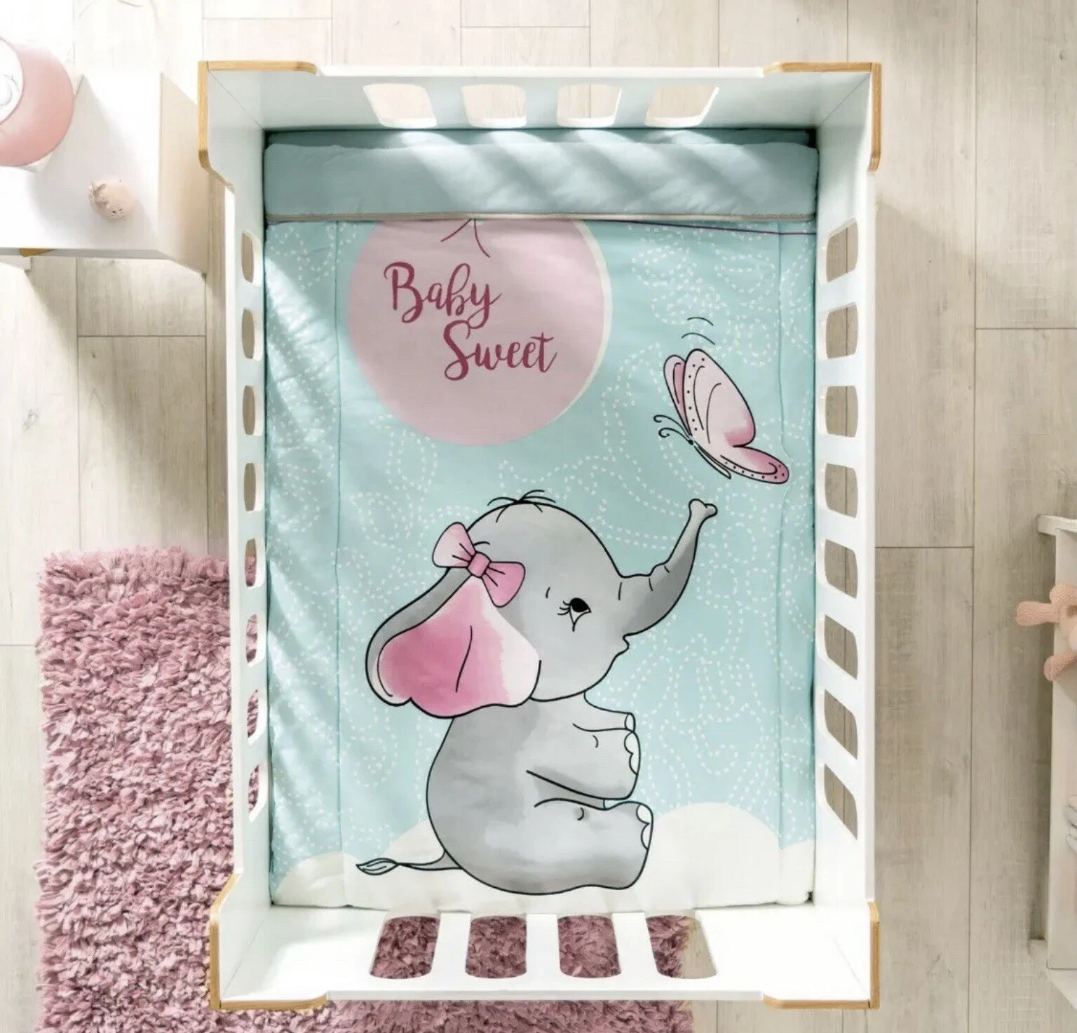 SWEET DREAMS LIMITED EDITION BABY GIRLS NURSERY CRIB BEDDING SET 4 PCS