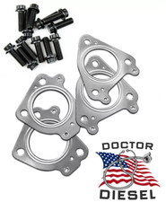 Replacement Exhaust Up Pipe Gasket Set Bolts For 6.6l Duramax Chevy Gmc 01-16