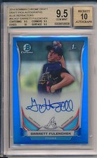 2014 Bowman Chrome Garrett Fulenchek Blue Refractor Auto /150  BGS 9.5/10!!!